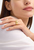 Lotteds Bob Aura Sculptural Ring, Yellow Gold, Moissanite Pavé Edges